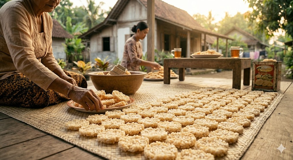 Proses penjemuran renginang