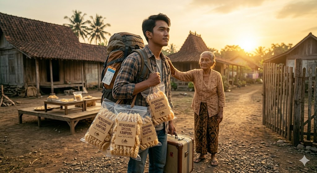 Pengiriman renginang ke luar kota